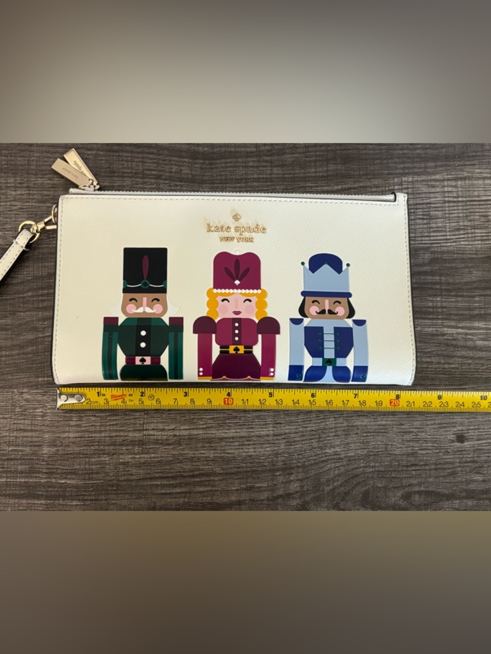 EUC Kate Spade "Oh What Fun" Nutcracker Double Zip Wristlet - Picture 12 of 13